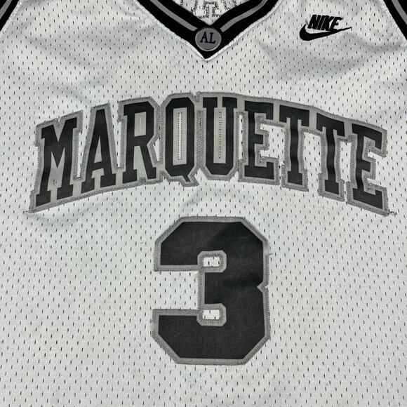 Vintage Nike Dwyane Wade Marquette Golden Eagles White Black Jersey Sz XXL Men’s - Picture 2 of 7